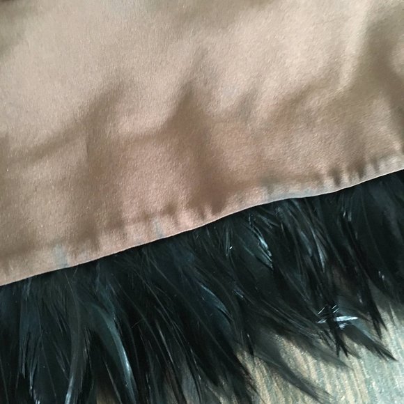 Jay Godfrey silk brown fitted feather cocktail 6 - Picture 8 of 8